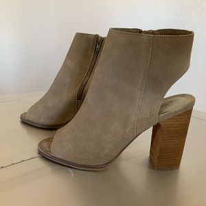 Urban outfitters Suede peep-toe bootie heels